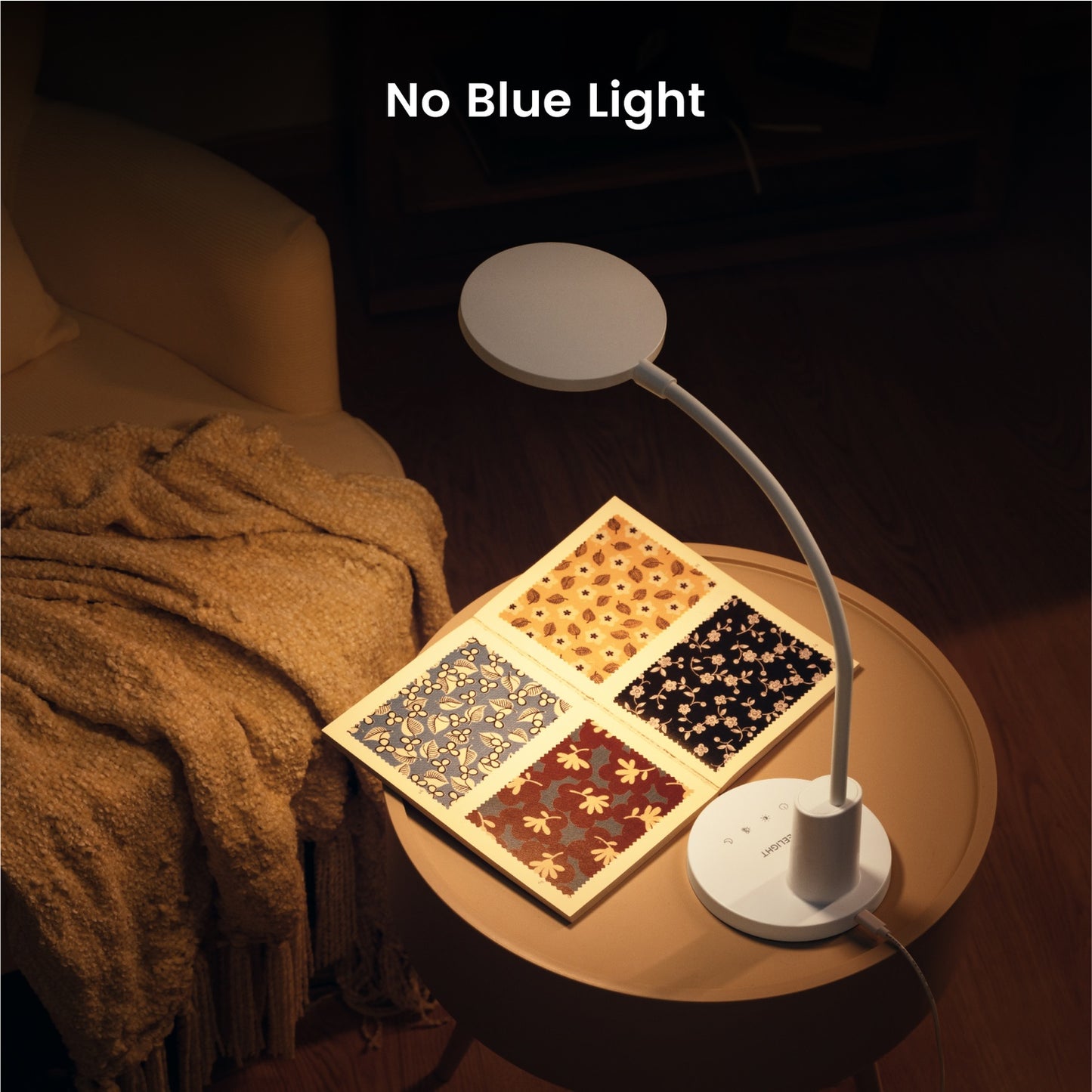 Yeelight LED Tischlampe beim Lesen auf dem Nachttisch – warmes augenschonendes Licht
