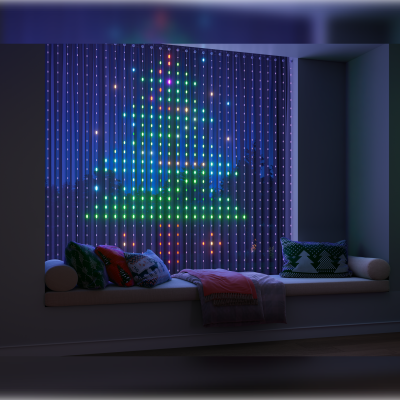 Yeelight Curtain Lights LED Vorhang mit Weihnachtsmotiv – smarte Fensterbeleuchtung mit RGB LEDs