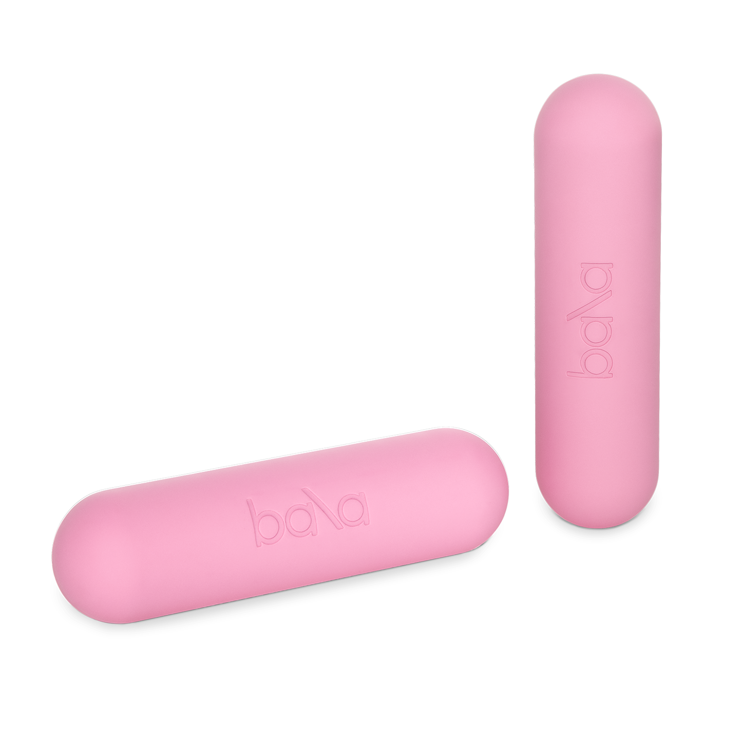 Ein Paar der BALA BAR BLUSH Hanteln in einem hellrosa Farbton.