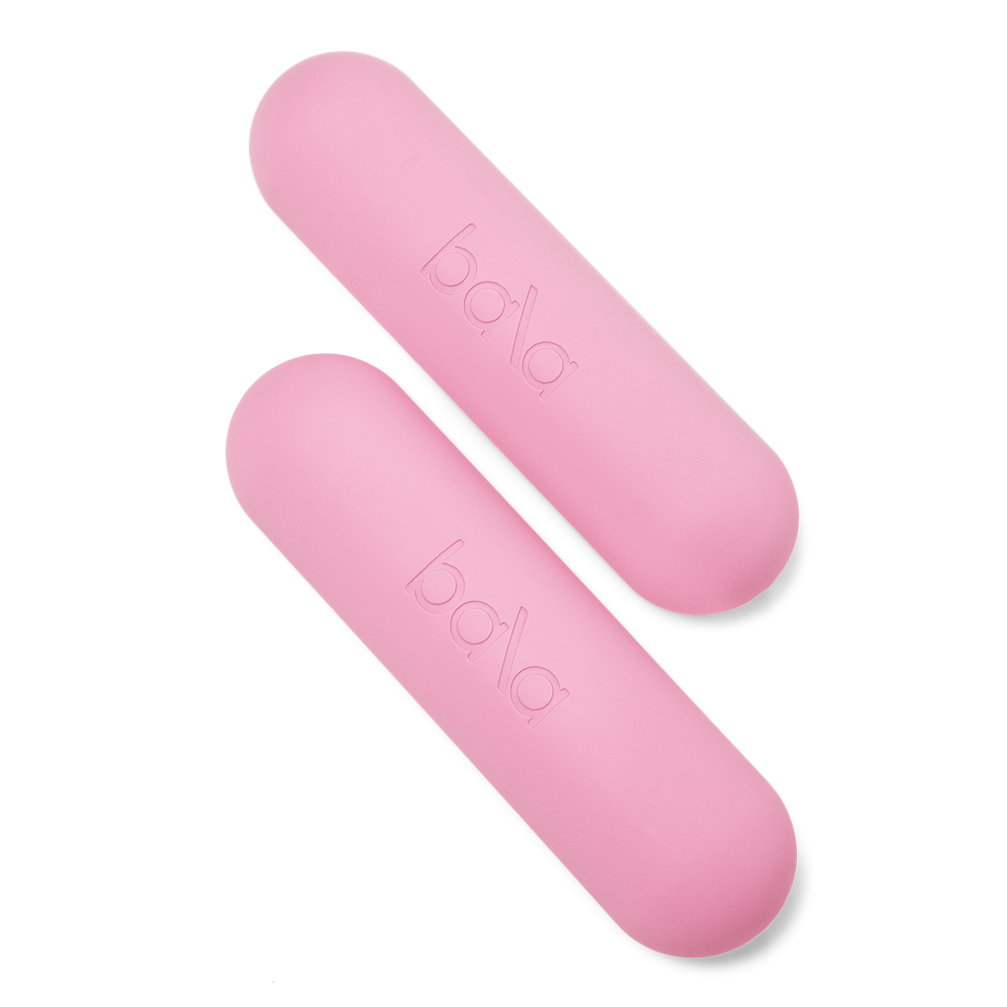 Ein Paar Bala Bars in der Farbe Blush (Pink), diagonal angeordnet.