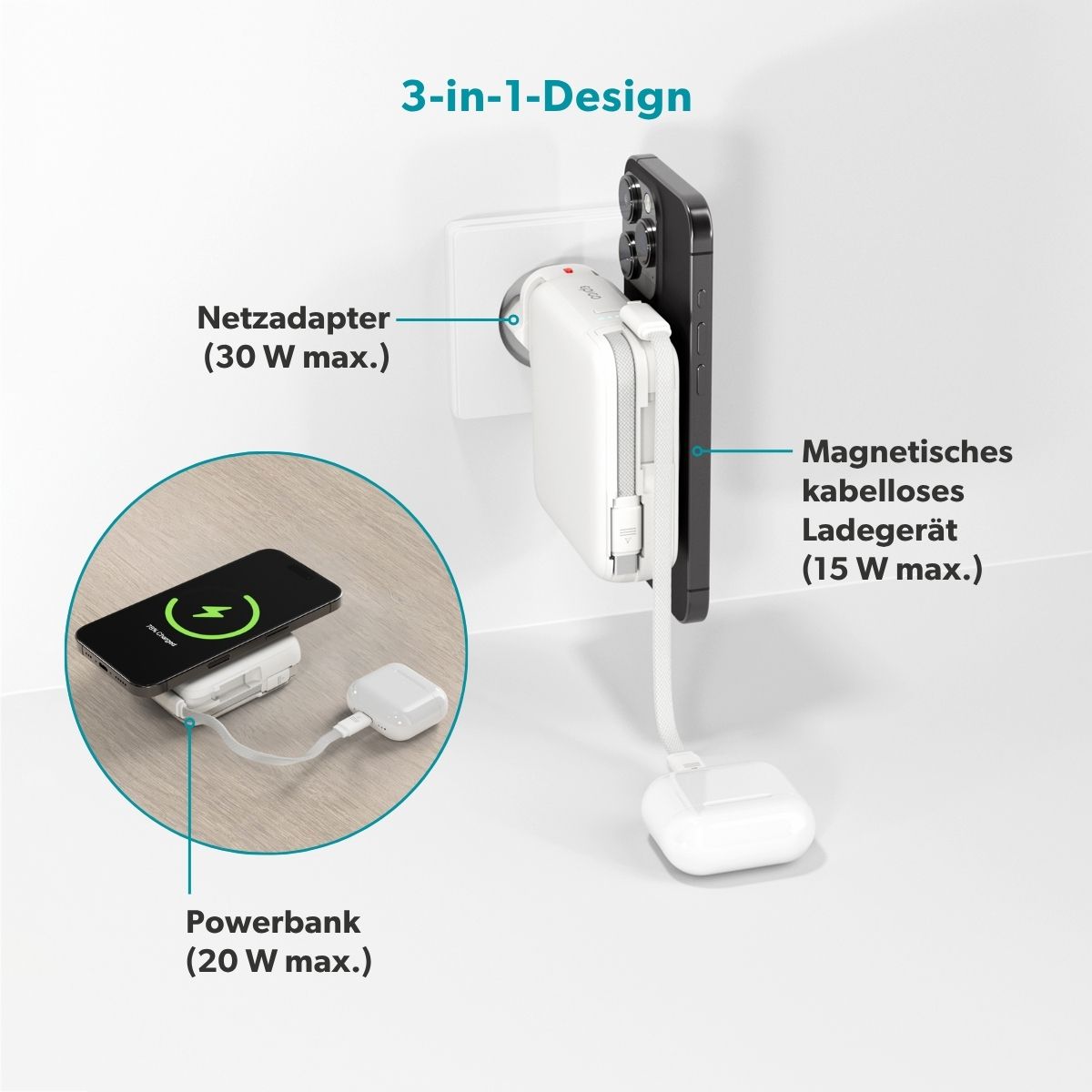 Epico UltraPack 3in1 10000mAh Mag+ Travel Power Bank ET50