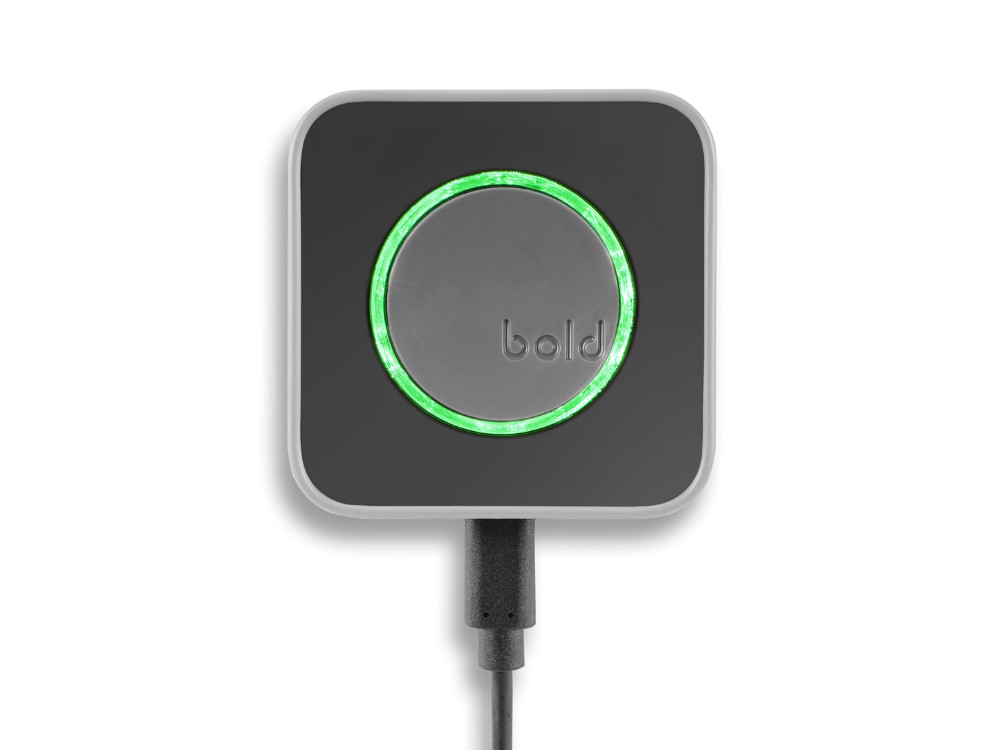 Bold Bridge mit grün leuchtendem LED-Ring – verbindet dein Bold Smart Lock mit dem Internet für volle Kontrolle und Fernzugriff per App.