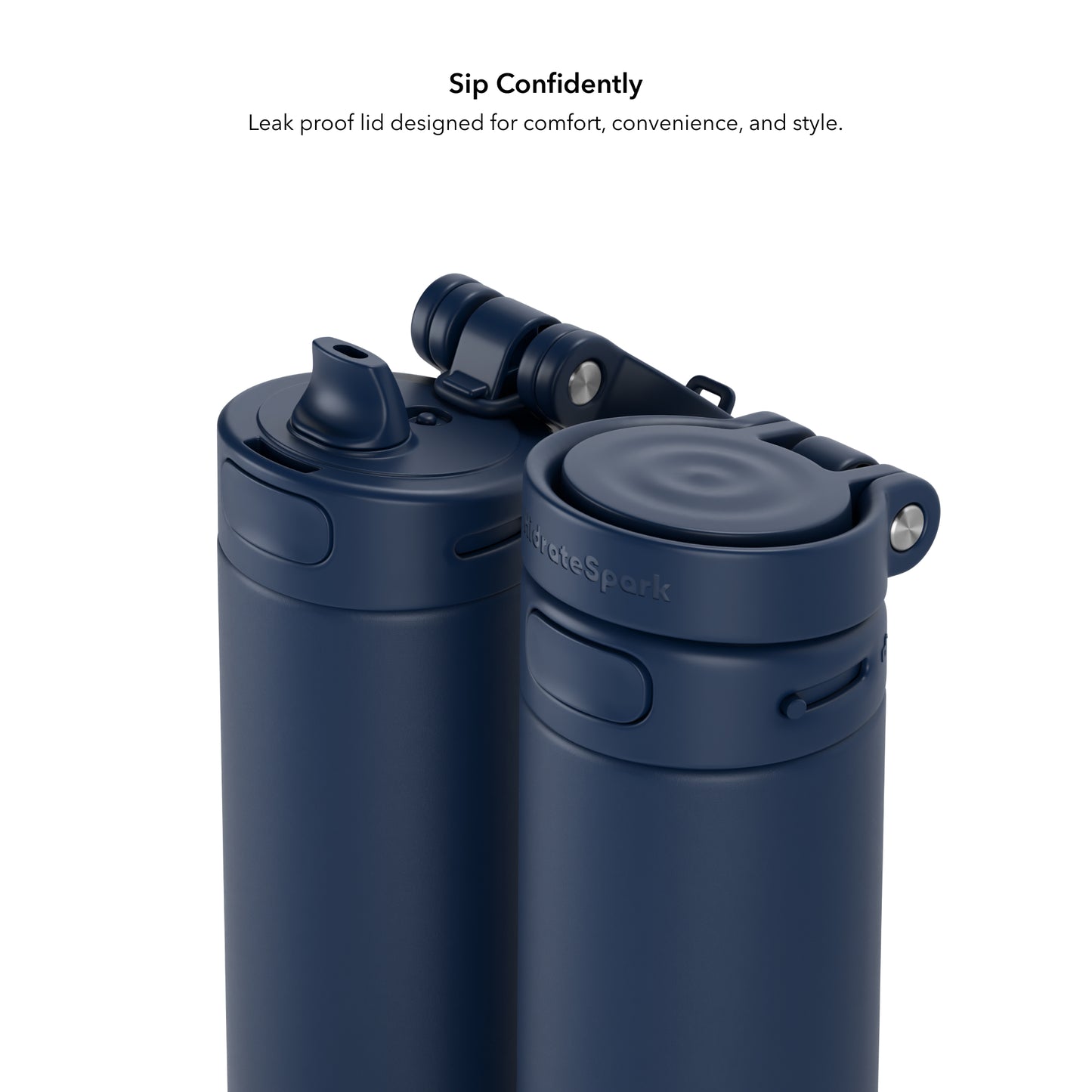 HidrateSpark PRO 2 Intelligente Flasche 21 oz.(620ml) Strohhalm - Blau (Navy)