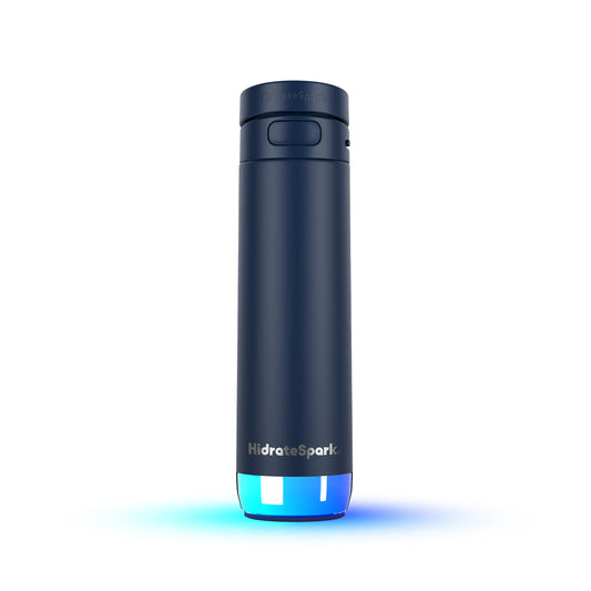 HidrateSpark PRO 2 Intelligente Flasche 21 oz.(620ml) Strohhalm - Blau (Navy)