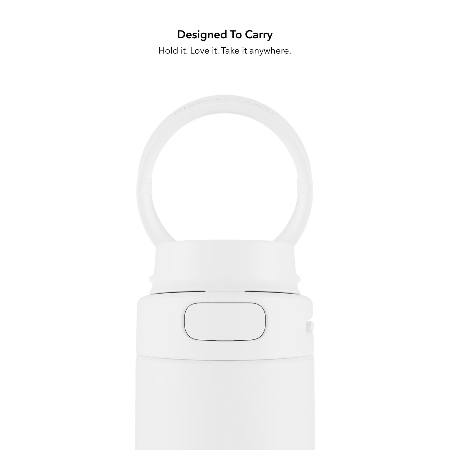 Weißer Tragegriff der HidrateSpark PRO 2 Trinkflasche – ergonomisch für unterwegs