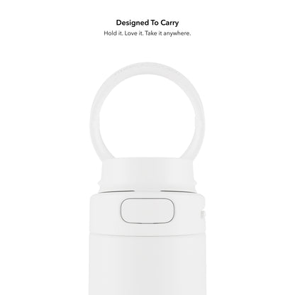 Weißer Tragegriff der HidrateSpark PRO 2 Trinkflasche – ergonomisch für unterwegs