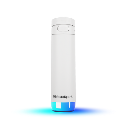 idrateSpark PRO 2 Trinkflasche mit smartem LED-Leuchtring, 21oz (620ml), weiß