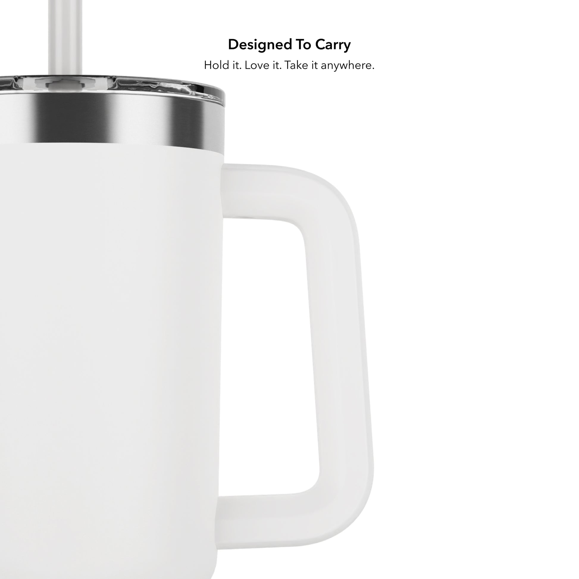 Weißer 30oz HidrateSpark PRO 2 Tumbler mit ergonomischem Griff-Design