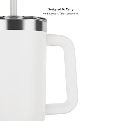 Weißer 30oz HidrateSpark PRO 2 Tumbler mit ergonomischem Griff-Design