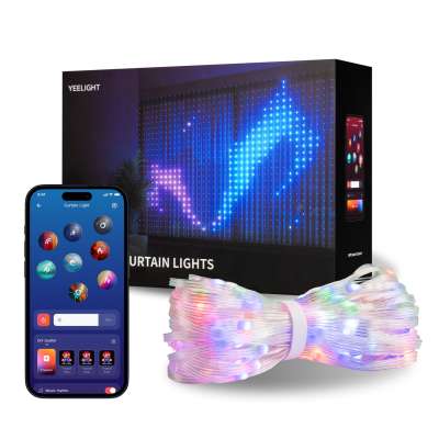 Yeelight Curtain Lights LED Lichtervorhang mit App-Steuerung – smartes RGB Licht mit Smartphone und Controller