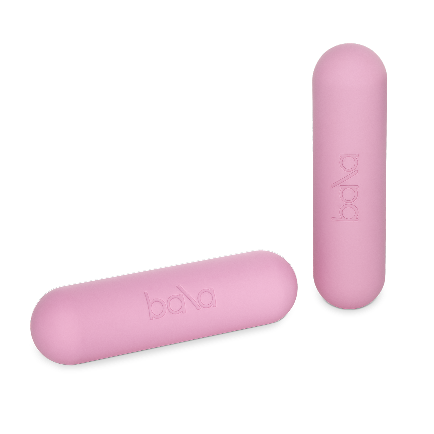 Ein Paar der BALA BAR BLUSH Hanteln in einem hellrosa Farbton.