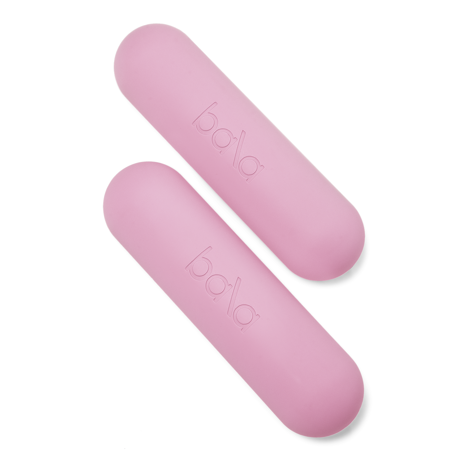 Ein Paar Bala Bars in der Farbe Blush (Pink), diagonal angeordnet.