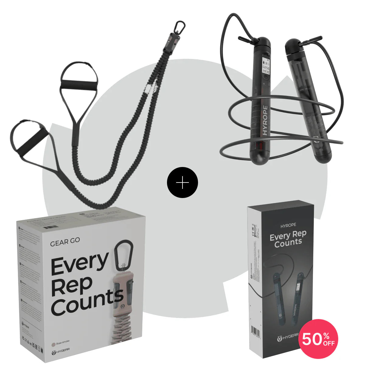 habeats by HYGEAR Fitness-Bundle: BANDS Widerstandsband für flexibles Training und das intelligente ROPE Springseil, das deine Sprünge zählt. 