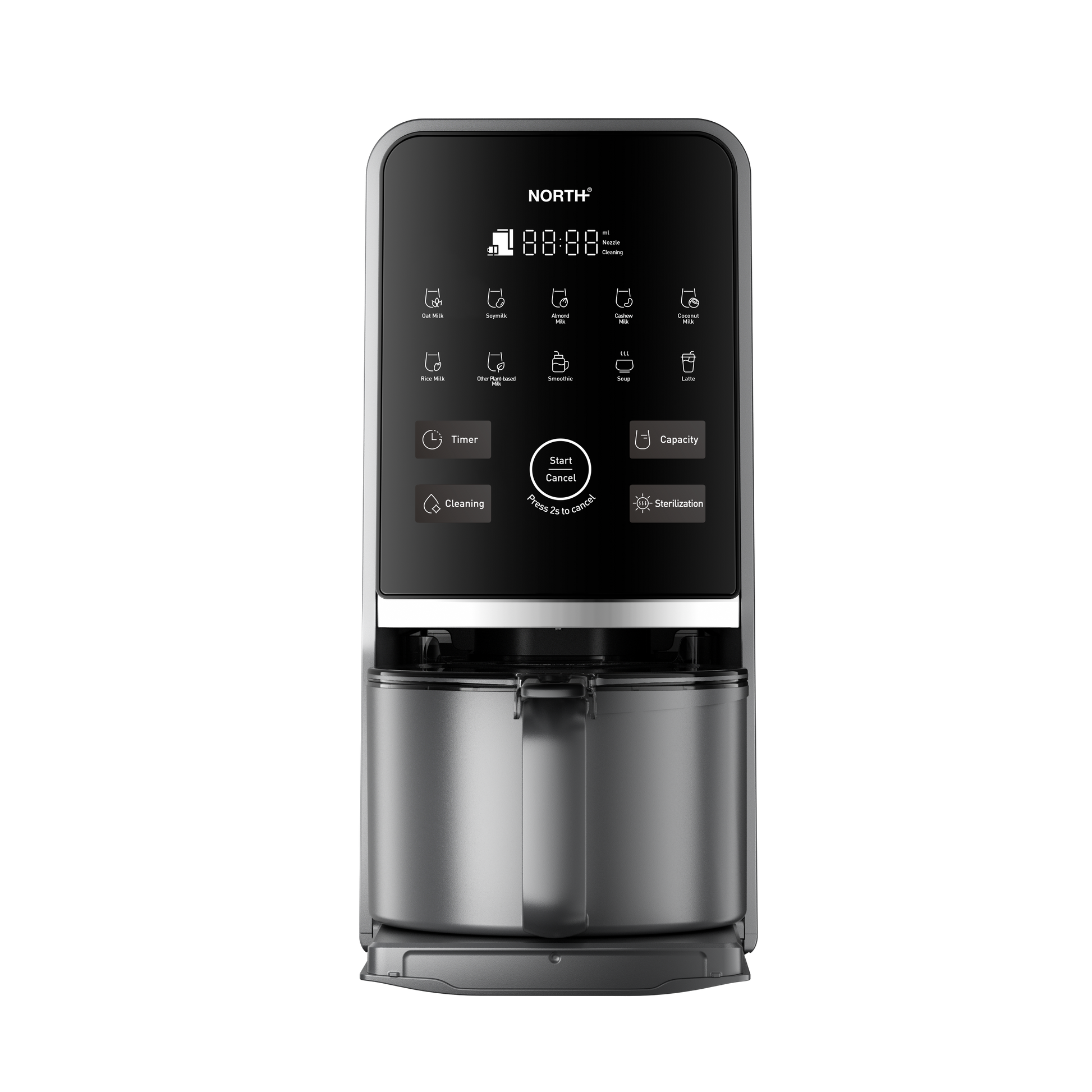 NORTH Plant-Based Milk Maker mit Touchdisplay und automatischen Programmen für Hafermilch, Sojamilch, Mandelmilch und Cashewmilch