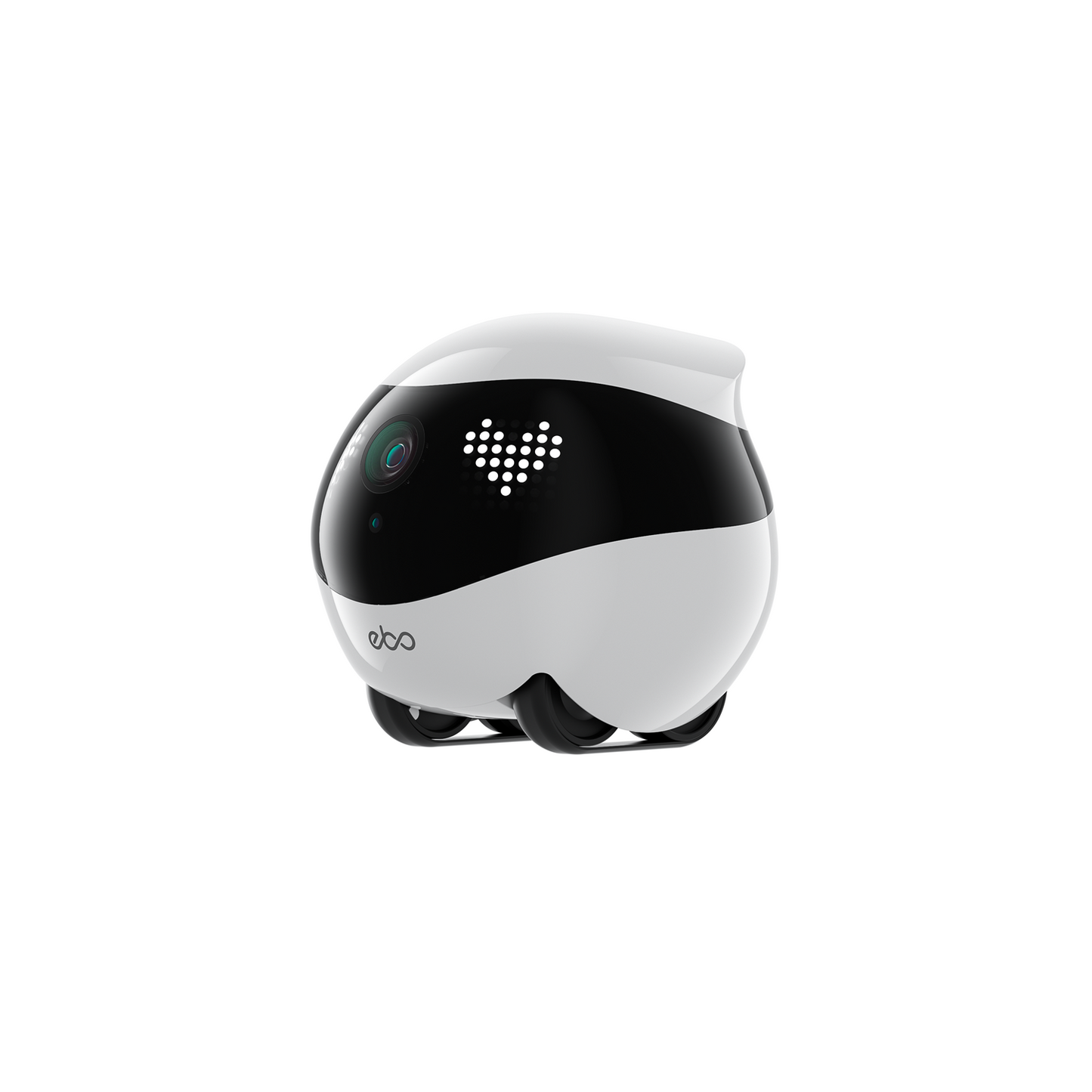 EBO Air 2 Dove White – Intelligenter Haustierroboter mit Kamera, LED-Herzaugen und Rädern, in Weiß-Schwarz