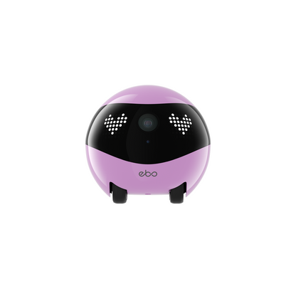 EBO Air 2 Robin Pink – Intelligenter Haustierroboter mit Kamera und LED-Herzaugen, kugelförmig, in Rosa-Schwarz