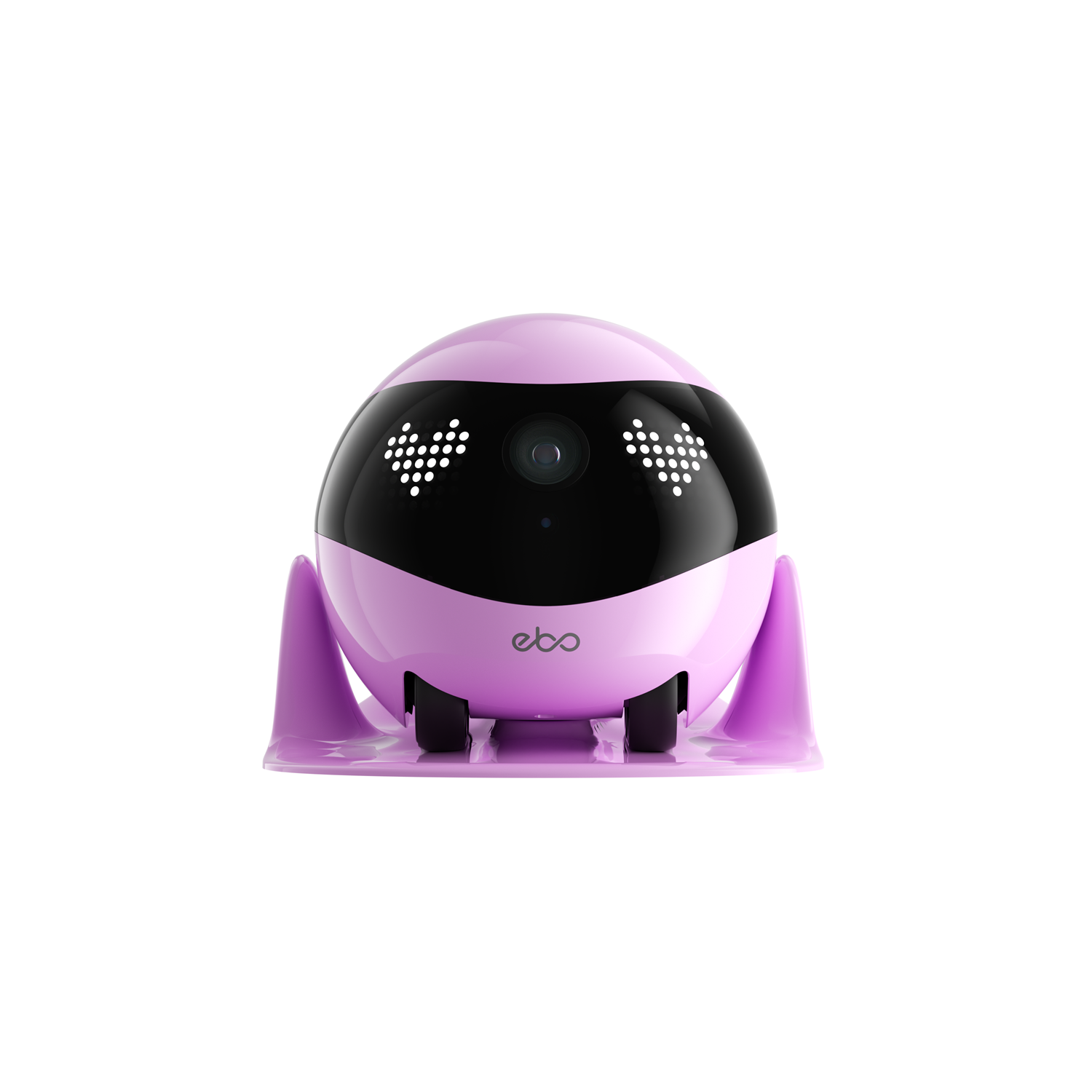 EBO Air 2 Robin Pink – Smarter Haustierroboter mit Kamera und LED-Augen, in Ladestation, kugelförmig, in Rosa-Schwarz