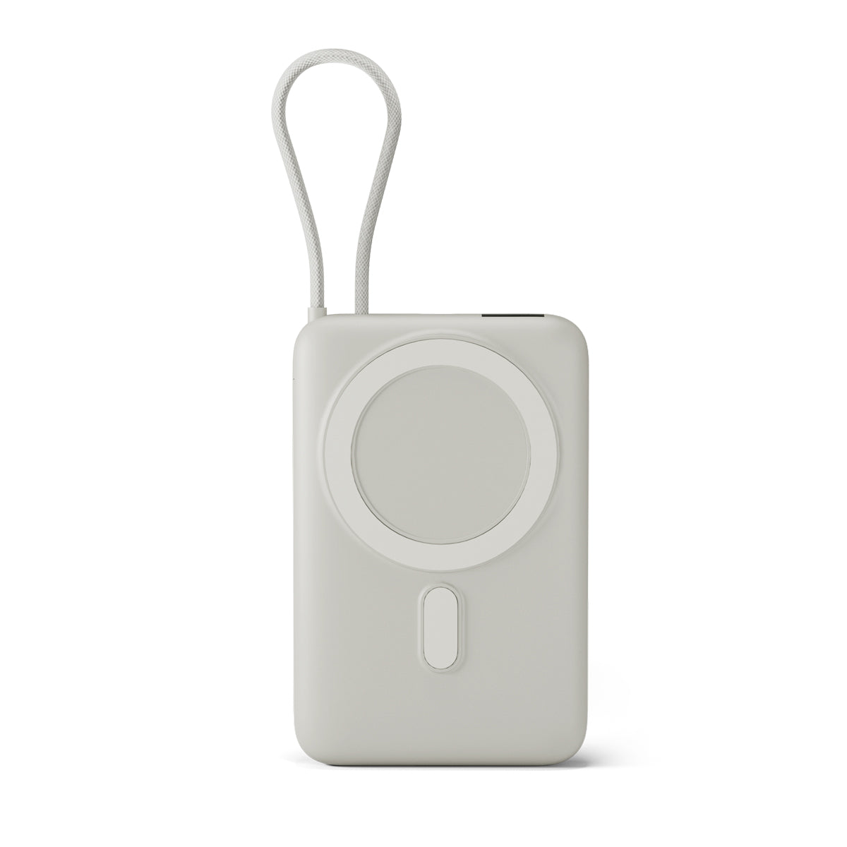 Epico UltraPack Mag+ Wireless Power Bank EM67 – 10000mAh Powerbank mit MagSafe, integriertem USB-C-Kabel und Standfuß, in Grau