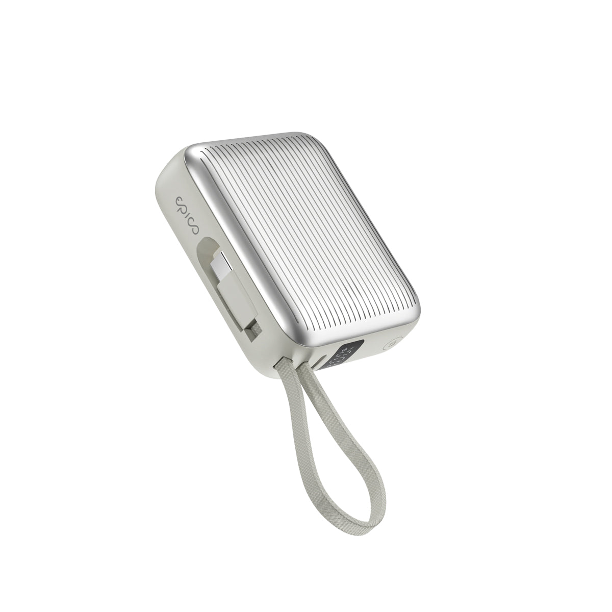 Epico UltraPack Power Bank EP19 – 10000mAh Schnelllade-Powerbank mit 35W Output, integriertem Kabel und Display, in Grau