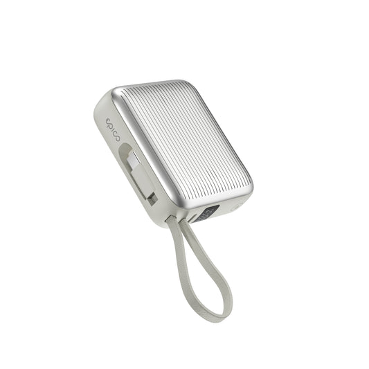 Epico UltraPack Power Bank EP19 – 10000mAh Schnelllade-Powerbank mit 35W Output, integriertem Kabel und Display, in Grau