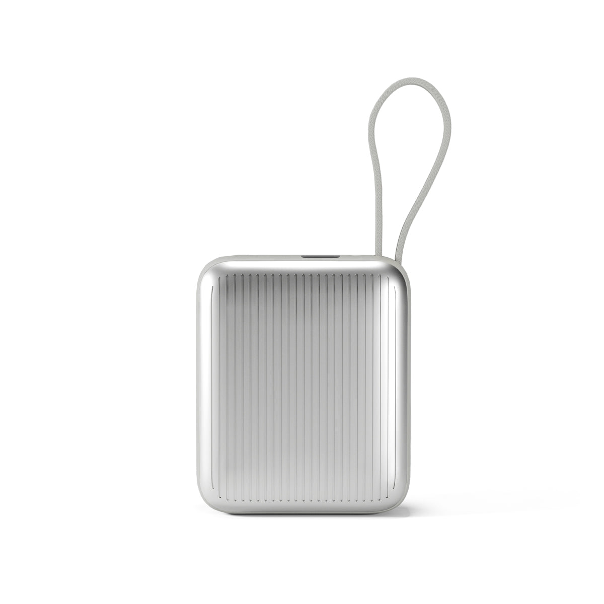 Epico UltraPack Power Bank EP19 – 10000mAh Schnelllade-Powerbank mit 35W Output, integriertem Kabel und Display, in Grau, Front mit Schlaufe