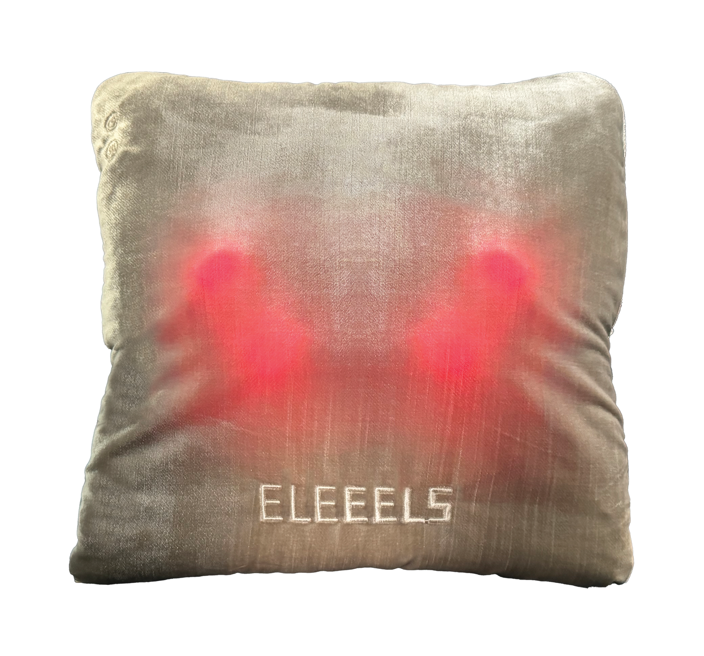 Graues Eleeels H1S Shiatsu Massagekissen mit sichtbarer roter Wärmefunktion im Inneren.