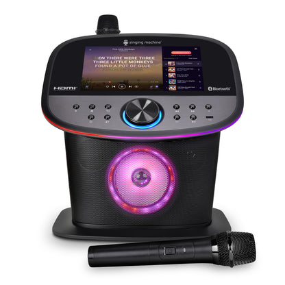 Singing Machine Karaoke-Anlage mit integriertem Display, Streaming-Funktion und kabellosem Mikrofon
