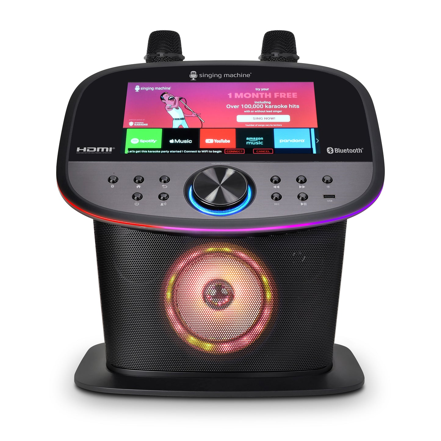 Singing Machine ISM9011 Karaoke-Maschine mit zwei kabellosen Mikrofonen für Duette und Familienunterhaltung