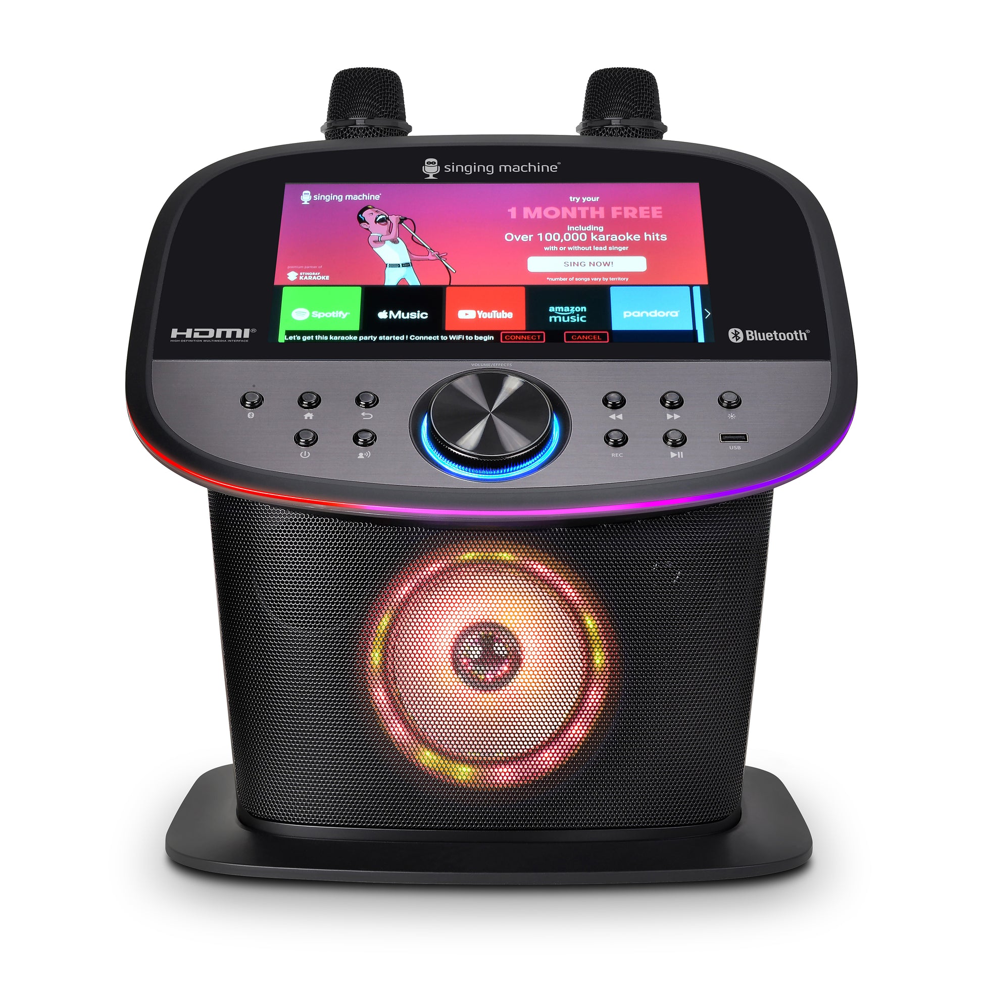 Singing Machine ISM9011 Karaoke-Maschine mit zwei kabellosen Mikrofonen für Duette und Familienunterhaltung