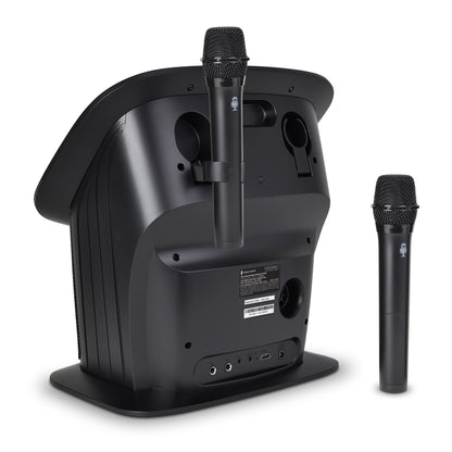 Singing Machine Karaoke-System mit Mikrofonhalterung, HDMI-Ausgang, USB-Anschluss und Audio-Eingängen