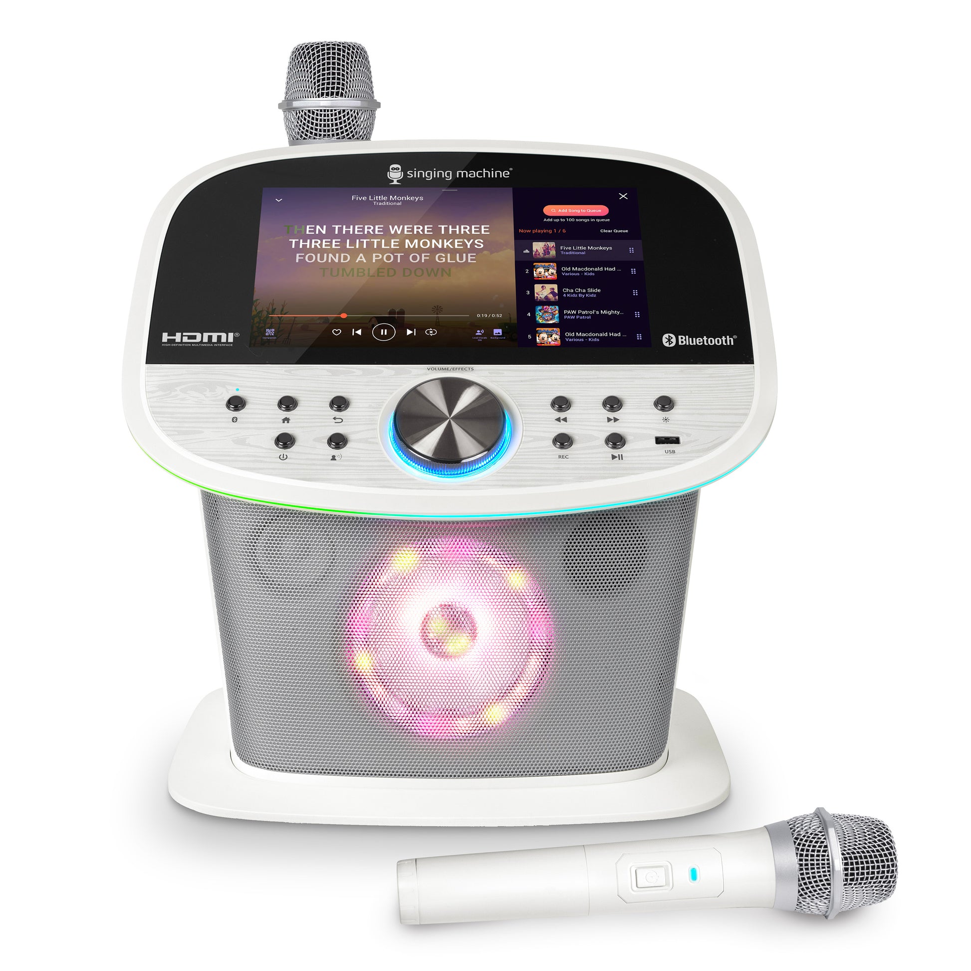 Singing Machine Karaoke-Anlage mit integriertem Display, Streaming-Funktion und kabellosem Mikrofon
