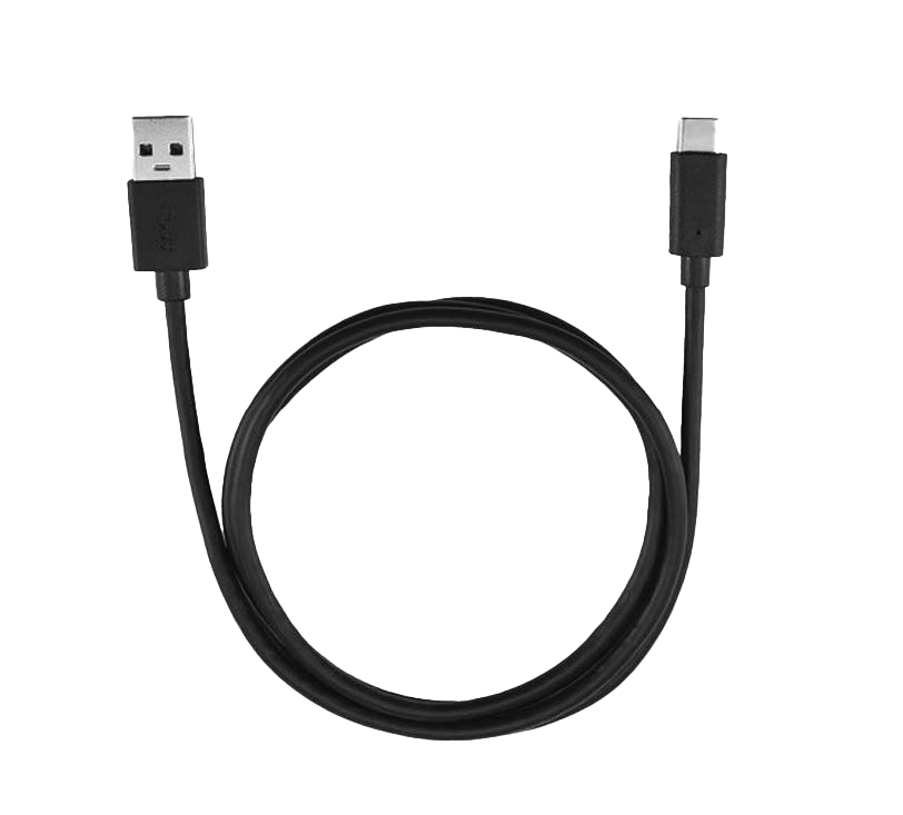 USB-A zu USB-C Ladekabel in Schwarz.