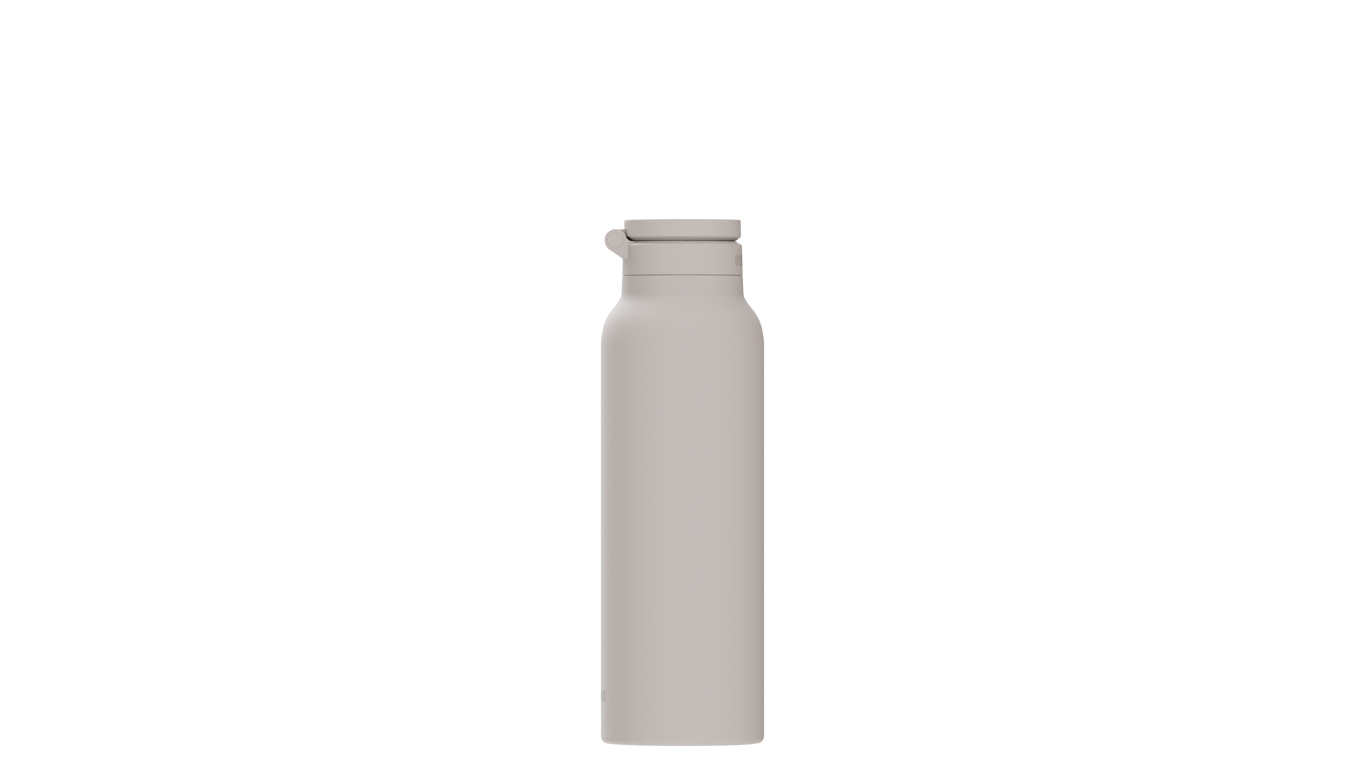 Ringo Trinkflasche in Elfenbeinweiß mit geschlossenem Deckel, Frontansicht