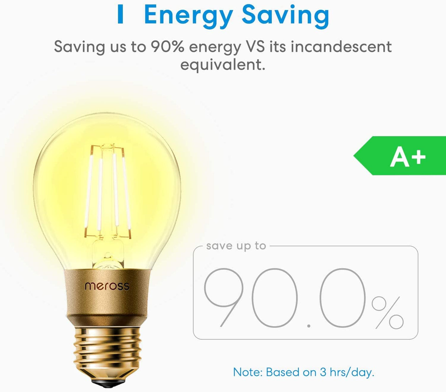 Meross Smart Wi-Fi LED Bulb (Dimmer) - smart dimmable LED light bulb
