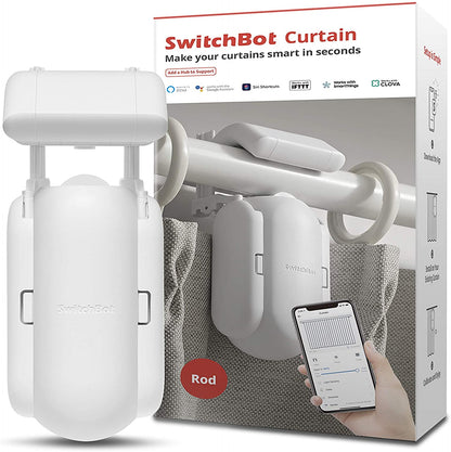 SwitchBot Curtain "Rod Pole" – Smarter Gardinenmotor für Gardinenstangen (Weiß)