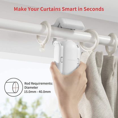 SwitchBot Curtain "Rod Pole" – Smarter Gardinenmotor für Gardinenstangen (Weiß)